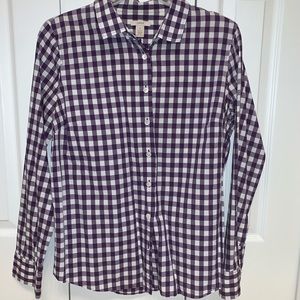 J.Crew Purple Gingham Shirt Size 12